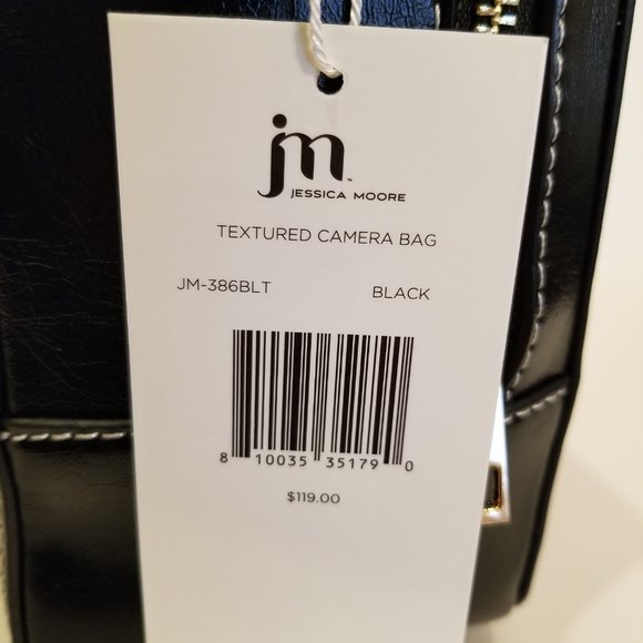 Jessica Moore Textured Black Camera Bag, 9" x 7", JM-386BLT - Picture 6 of 8